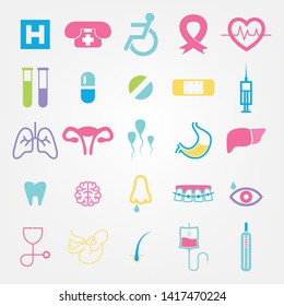 Medical icons. Vector illustration on white background