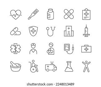 Medical Icons - Vector Line. Editable Stroke.