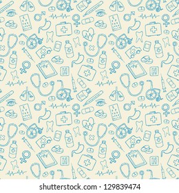 Medical Icons Vectors Seamless Pattern