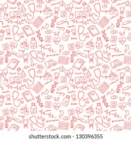 Medical icons vectors seamless pattern
