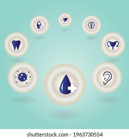 Medical icons for website design, applications