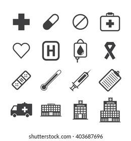Medical Icons with White Background