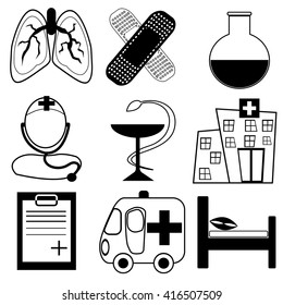 Medical Icons with White Background