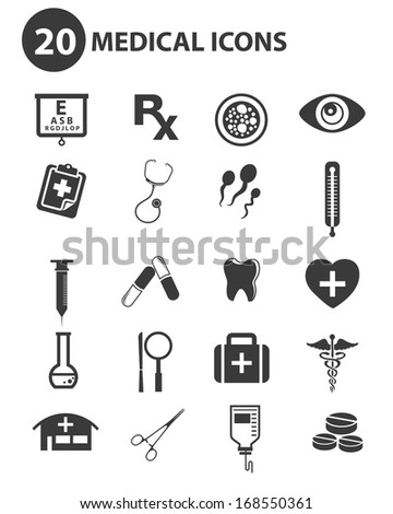 Medical icons,Black version