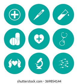 medical iconst. Flat design style eps 10