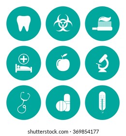 medical iconst. Flat design style eps 10