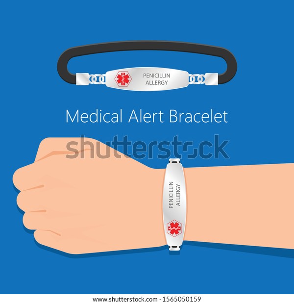 Medical ID alert bracelets emergency conditions\
allergic contact Info wearable device patient diabetic disease\
allergy information jewelry healthcare life threatening\
identification wrist