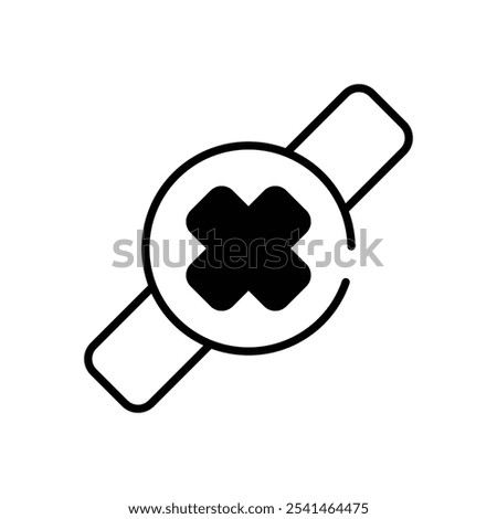Medical ID Bracelet vector icon stock illustration