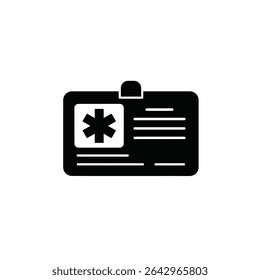 Serviços de emergência com cartão de identificação médica estrela da vida.