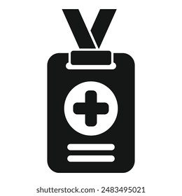 Medical id card icon simple vector. Personal identity. Label staff