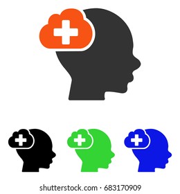 Medical Idea Cloud vector icon. Illustration style is a flat iconic colored symbol with different color versions.