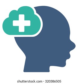 Medical Idea vector icon. Style is bicolor flat symbol, cobalt and cyan colors, rounded angles, white background.