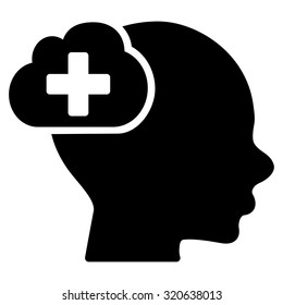 Medical Idea vector icon. Style is flat symbol, black color, rounded angles, white background.
