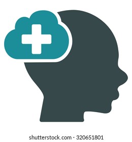 Medical Idea vector icon. Style is bicolor flat symbol, soft blue colors, rounded angles, white background.