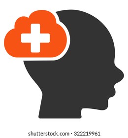 Medical Idea vector icon. Style is bicolor flat symbol, orange and gray colors, rounded angles, white background.