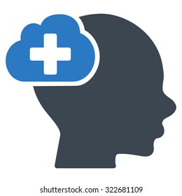 Medical Idea vector icon. Style is bicolor flat symbol, smooth blue colors, rounded angles, white background.