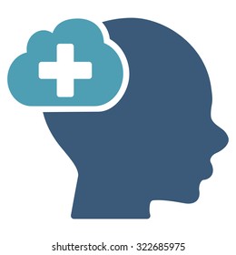 Medical Idea vector icon. Style is bicolor flat symbol, cyan and blue colors, rounded angles, white background.