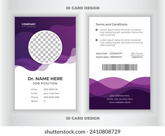 Medical identity card badge design. Medical Corporate Identity Card