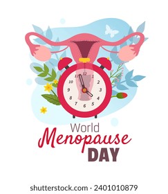 Medical illustration World menopause day vector poster.