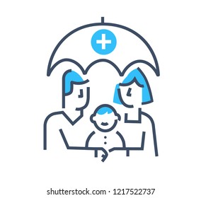 Medical illustrations icon protection, quality medicine. isolated on a white background.