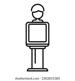 Vector de contorno de icono de imagen médica. Dolor. Tratamiento corporal