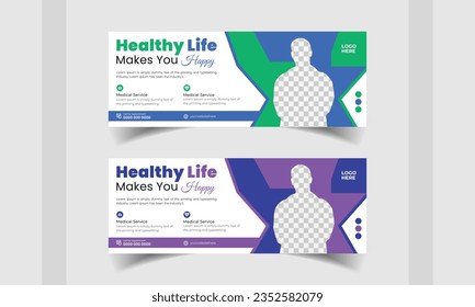 Medical Imaginative Facebook Cover design concept or web banner for a medical services company