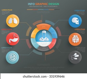 Medical info graphic design, clean vector