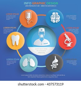 Medical info graphic design on blue background,vector