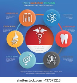 Medical info graphic design on blue background,vector