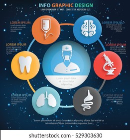 
Medical info graphic design on sky background,vector