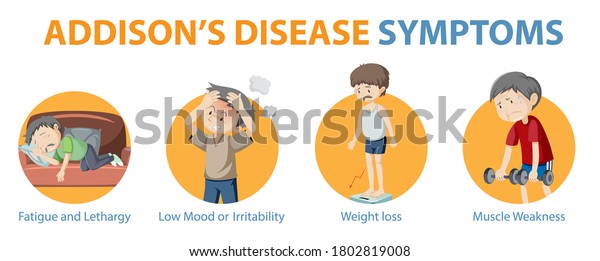 Medical Infographic Addisons Disease Symptoms Illustration Stock Vector ...