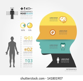 Medical Infographic Design Template / Can Be Used For Infographics / Horizontal Cutout Lines / Graphic Or Website Layout Vector