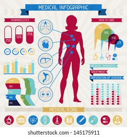 Medical infographic elements collection.