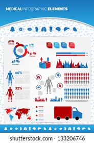 Medical Infographic Elements with Icons and Presentation. Full Vector. Eps 10.