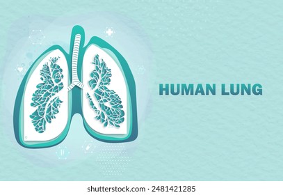 Medical infographic of lung background. Abstract background style watercolor. Medical care for the hospital, page. Vector illustration
