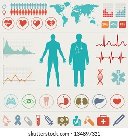 Medical Infographic set. Vector illustration.