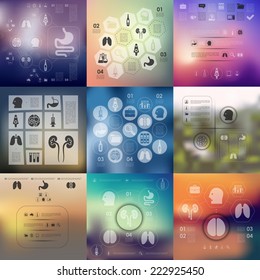 medical infographic with unfocused background