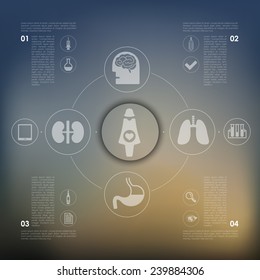 medical infographic with unfocused background