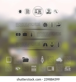 medical infographic with unfocused background
