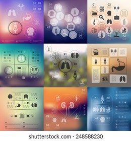 medical infographic with unfocused background