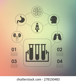medical infographic with unfocused background