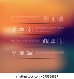 medical infographic with unfocused background