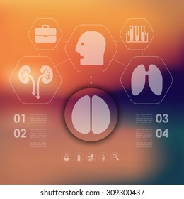 medical infographic with unfocused background