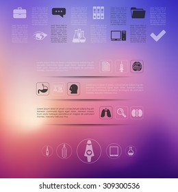 medical infographic with unfocused background