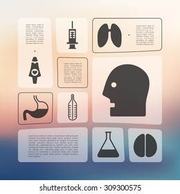 medical infographic with unfocused background
