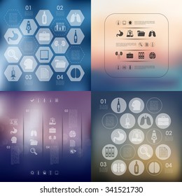 medical infographic with unfocused background