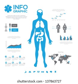 Medical infographics collection, charts, symbols, graphic vector elements.