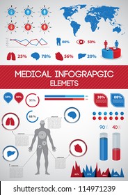 Medical infographics. Human body with internal organs