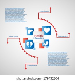 Medical infographics. Red and blue colours.EPS 10.