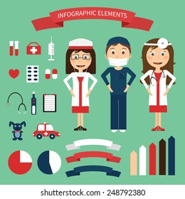 Medical infographics set in flat design